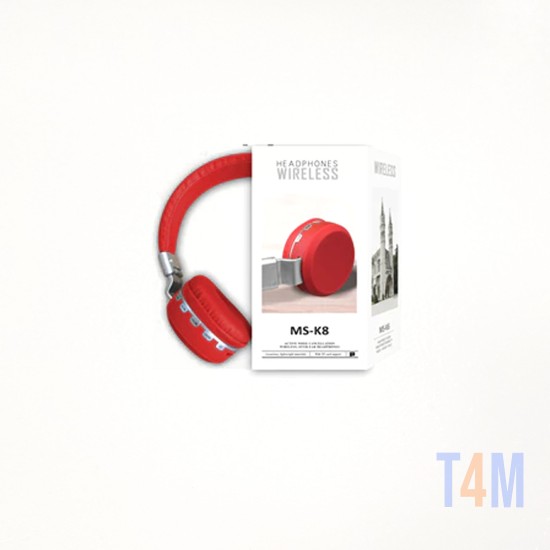BLUETOOTH HEADPHONE WIRELESS MS-K8 RED